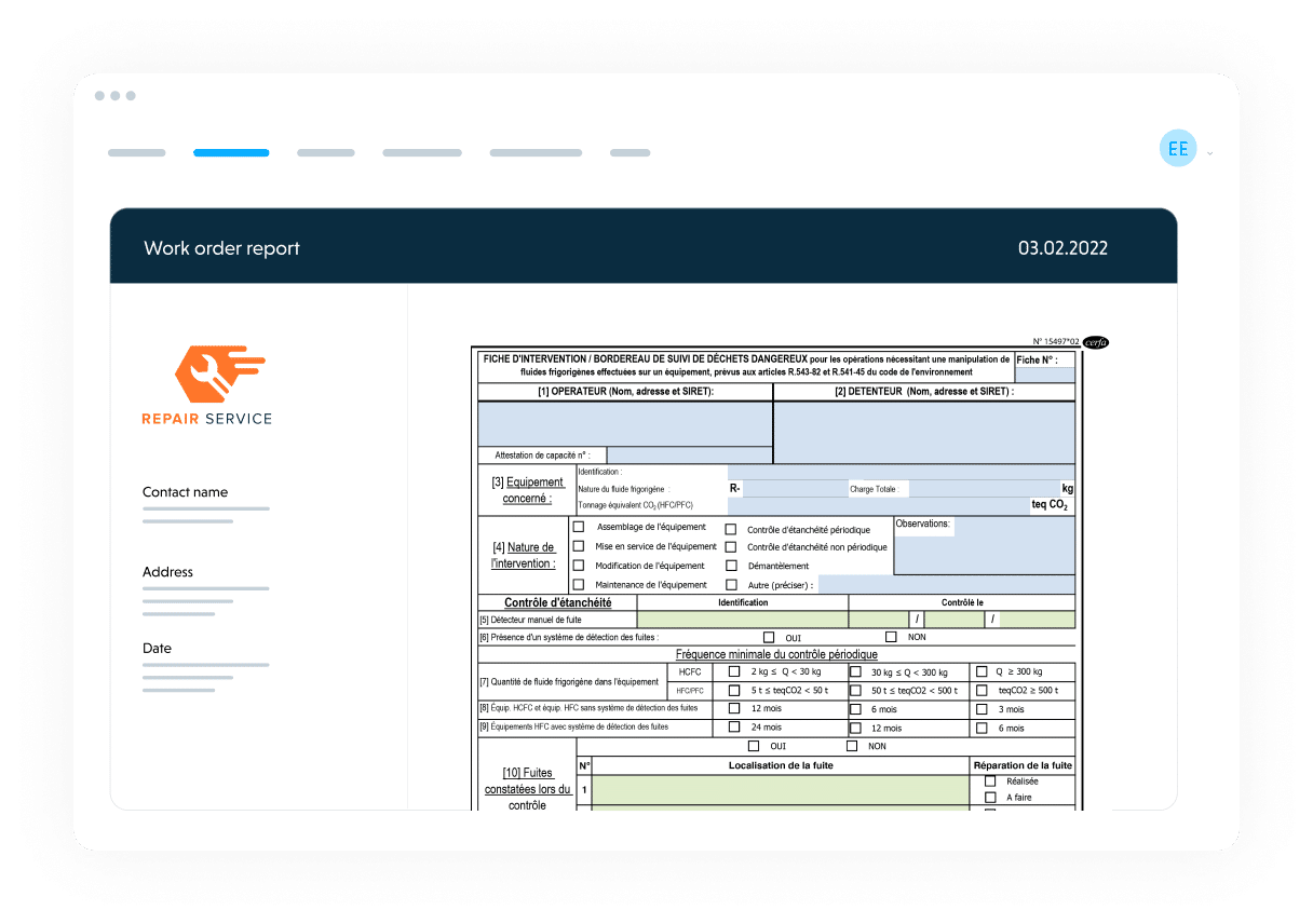 Generate paperless work order reports